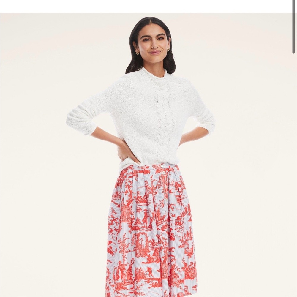 Brooks Brothers Cotton toile flare skirt